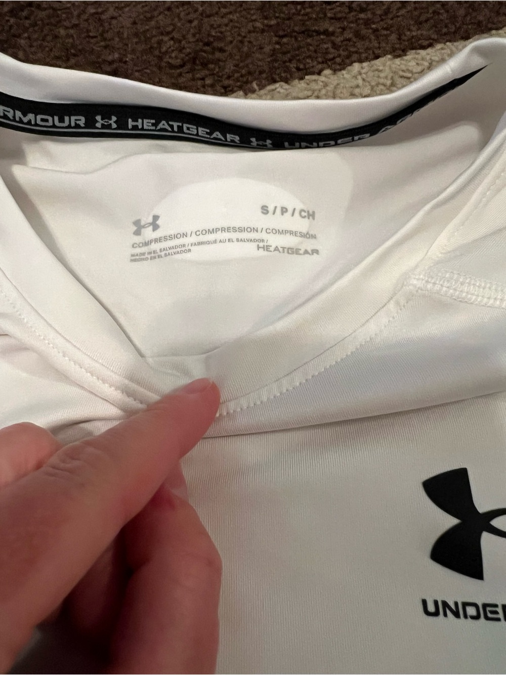 Under Armour White HeatGear Compression Short Sleeve Shirt - Picture 3 of 3